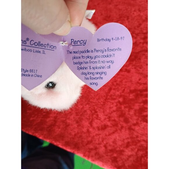 Swibco Puffkins Percy the Pink Pig 1994 Stuffed Animal Plush - Picture 7 of 7